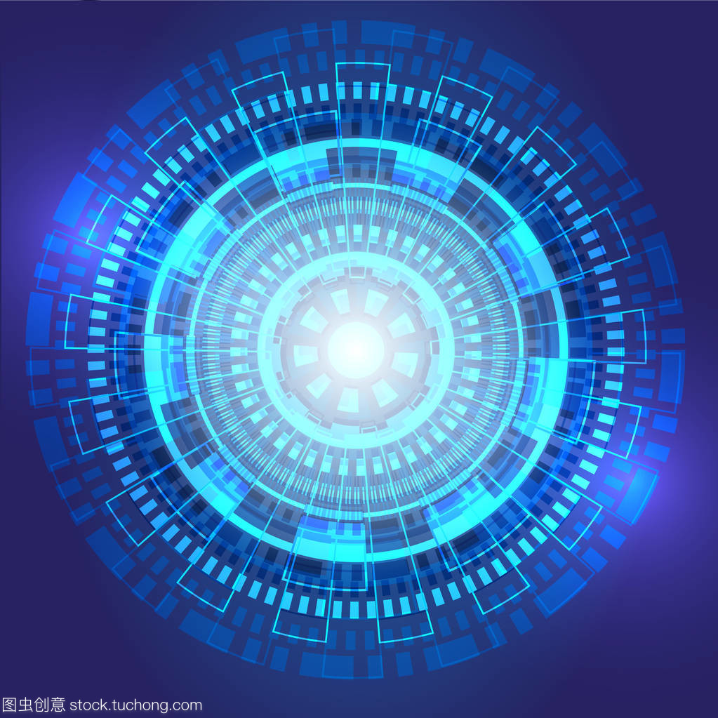 抽象蓝色圈能源电力技术未来的现代设计背景矢量图